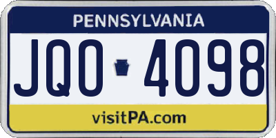 PA license plate JQO4098