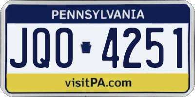 PA license plate JQO4251