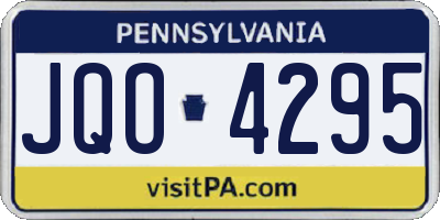 PA license plate JQO4295