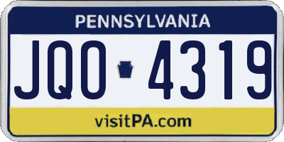 PA license plate JQO4319
