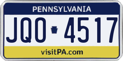 PA license plate JQO4517