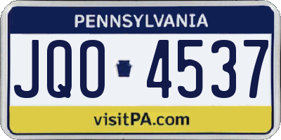 PA license plate JQO4537