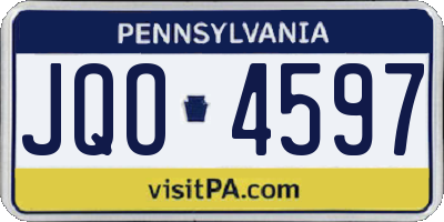 PA license plate JQO4597