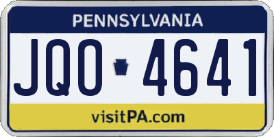 PA license plate JQO4641