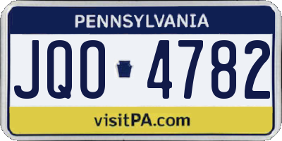 PA license plate JQO4782