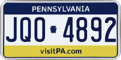 PA license plate JQO4892