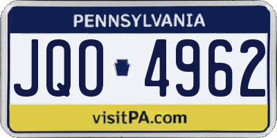 PA license plate JQO4962