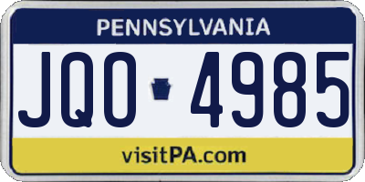 PA license plate JQO4985