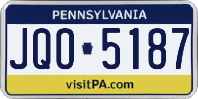 PA license plate JQO5187