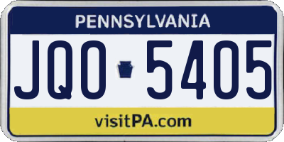 PA license plate JQO5405