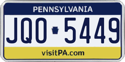 PA license plate JQO5449