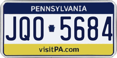 PA license plate JQO5684