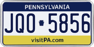 PA license plate JQO5856