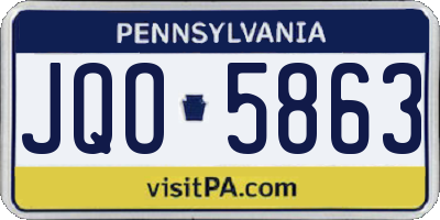 PA license plate JQO5863