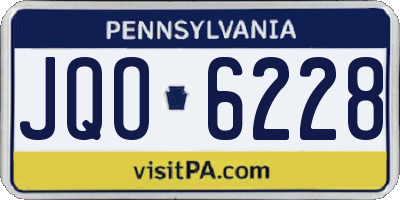 PA license plate JQO6228