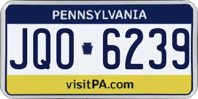 PA license plate JQO6239