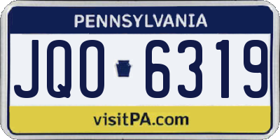 PA license plate JQO6319