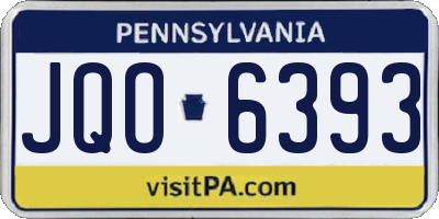 PA license plate JQO6393