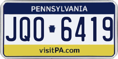 PA license plate JQO6419