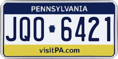 PA license plate JQO6421