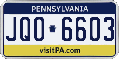 PA license plate JQO6603