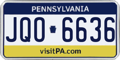 PA license plate JQO6636