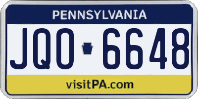 PA license plate JQO6648