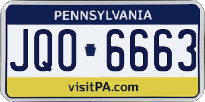 PA license plate JQO6663