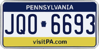 PA license plate JQO6693
