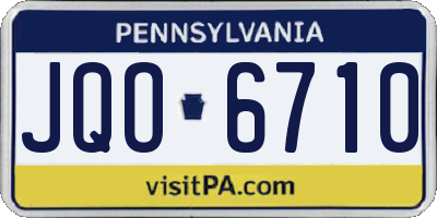 PA license plate JQO6710