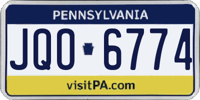 PA license plate JQO6774