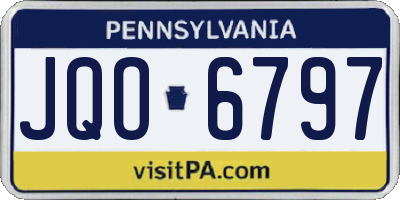 PA license plate JQO6797