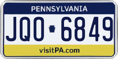 PA license plate JQO6849