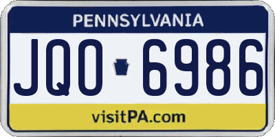 PA license plate JQO6986