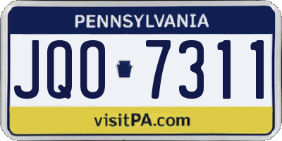PA license plate JQO7311