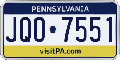 PA license plate JQO7551