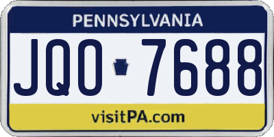 PA license plate JQO7688