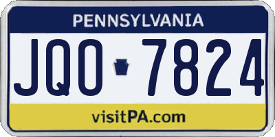 PA license plate JQO7824