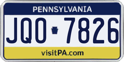PA license plate JQO7826