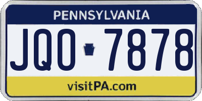 PA license plate JQO7878