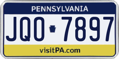 PA license plate JQO7897