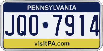 PA license plate JQO7914