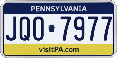 PA license plate JQO7977