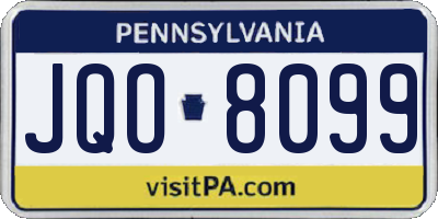PA license plate JQO8099