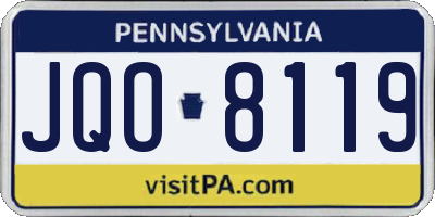 PA license plate JQO8119
