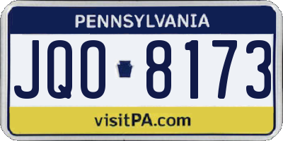 PA license plate JQO8173