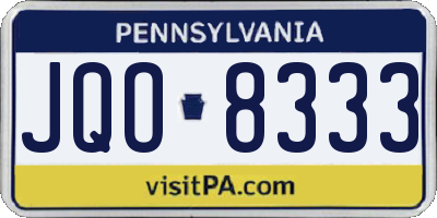 PA license plate JQO8333