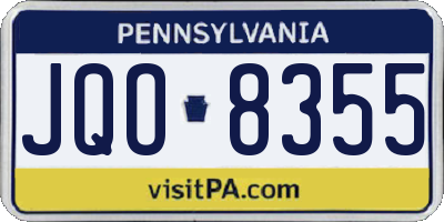 PA license plate JQO8355