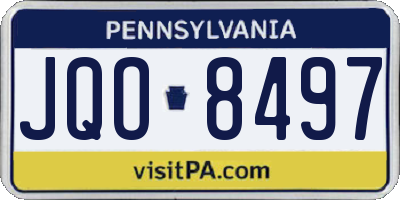 PA license plate JQO8497