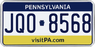 PA license plate JQO8568